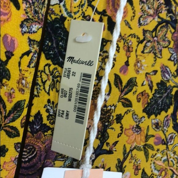 Madewell Karen Walker Yellow Floral Dress NWT 22 - Picture 10 of 11